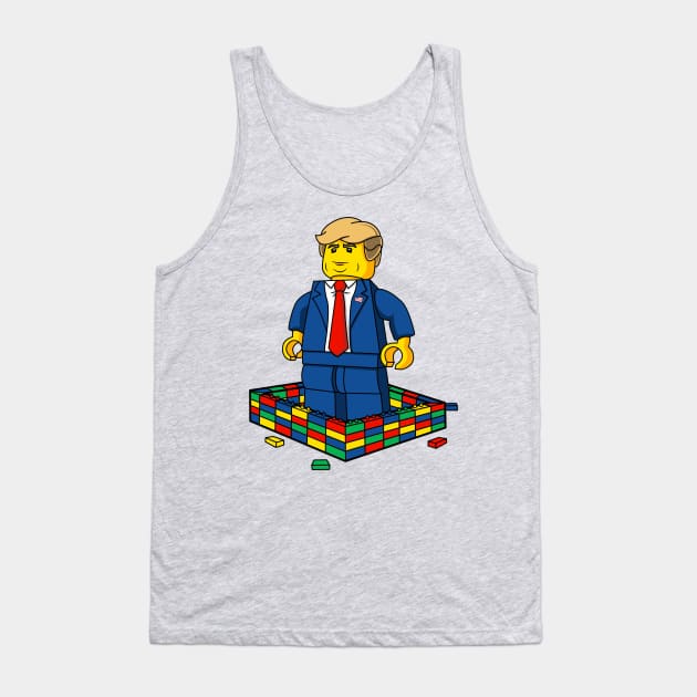 Lego Donald Trump Border Wall Shirt USA Funny Lego Tank Top by scribblejuice